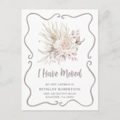Carte Postale New Home Boho Blush Pink Roses Moving (Devant)