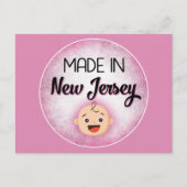 Carte postale New Jersey Baby Funny Pink New Girl (Devant)