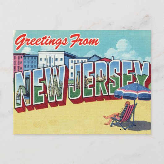 Carte Postale New Jersey Beach Shore (Devant)