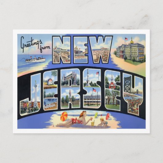 Carte postale New Jersey Falls Big Letters (Devant)