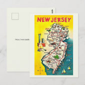 Carte Postale New Jersey Illustrated Vintage Postcard (Devant / Derrière)
