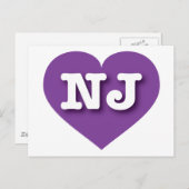 Carte Postale New Jersey Purple Heart - J'aime NJ (Devant / Derrière)
