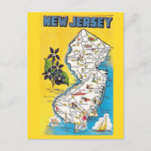 Carte postale New Jersey State Map (Devant)
