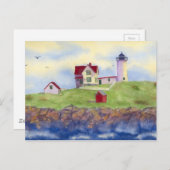 Carte postale New Light House York Maine (Devant / Derrière)