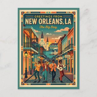 Carte Postale New Orleans Big Easy Vintage Style 