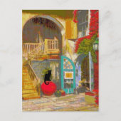 Carte Postale New Orleans Courtyard Chat noir (Devant)