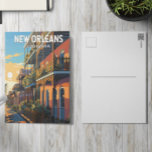 Carte Postale New Orleans Louisiana Travel Art Vintage<br><div class="desc">Nouvelle Orléans design de déplacement vectoriel rétro. Surnommé le "Big Easy",  il est connu pour sa vie nocturne 24h/24,  sa scène musicale animée et sa cuisine épicée et singulière reflétant son histoire de melting pot des cultures française,  africaine et américaine.</div>