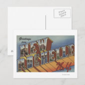 Carte Postale New Rochelle, New York - Scènes de grandes lettres (Devant / Derrière)