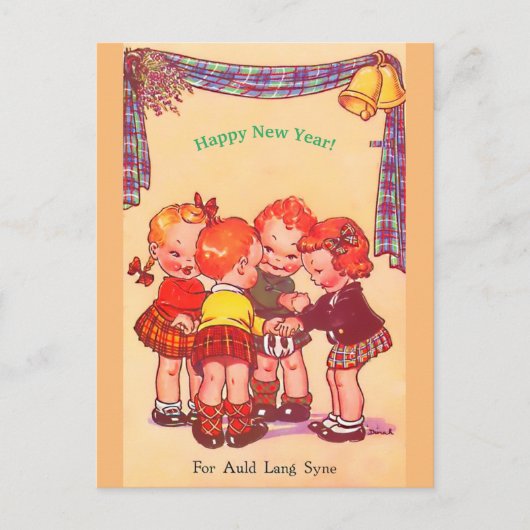 Carte Postale New Year Cute Royaume-Uni (copie) des années 1940  (Devant)