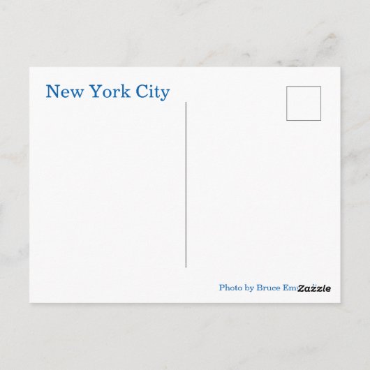 Carte Postale New York (Dos)
