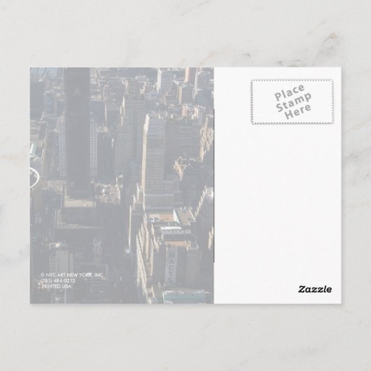 Carte Postale New York (Dos)