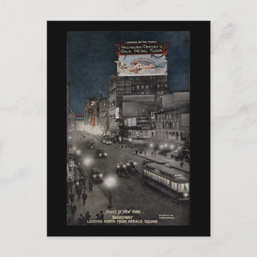 Carte Postale New York à la nuit en 1910 (Devant)