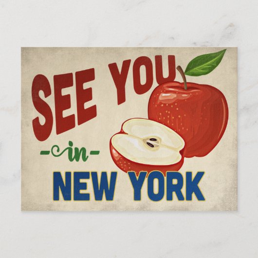 Carte Postale New York Apple - Vintage voyage (Devant)