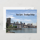 Carte Postale New York - Brooklyn Bridge (Devant / Derrière)