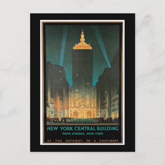 Carte Postale New York Central Building, février 1930 (Devant)