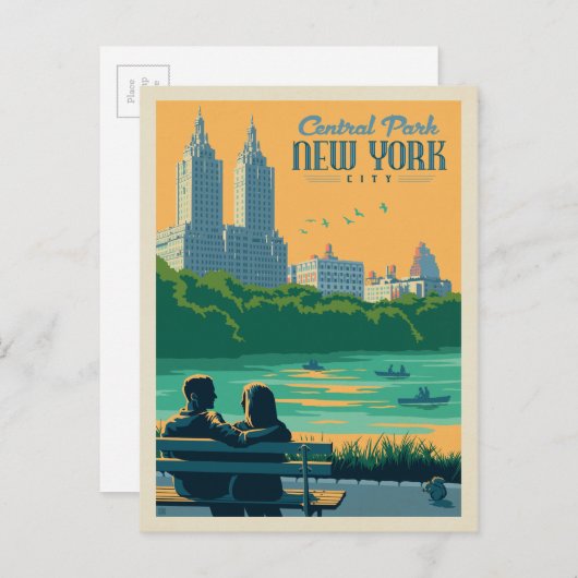 Carte Postale New York | Central Park (Devant / Derrière)