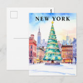 Carte Postale New York Christmas Tree Voyage d'hiver (Devant / Derrière)