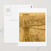 Carte Postale New York City Brooklyn Bridge Construction 1870 (Devant / Derrière)