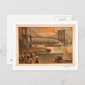 Carte Postale New York City Brooklyn Bridge "Excelsior" (Devant / Derrière)