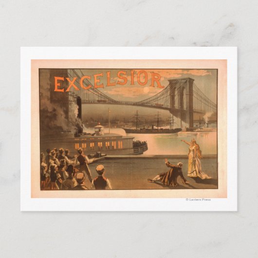 Carte Postale New York City Brooklyn Bridge "Excelsior" (Devant)