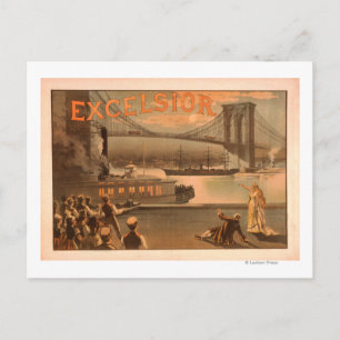 Carte Postale New York City Brooklyn Bridge "Excelsior"