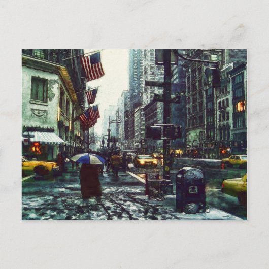Carte Postale New York City en hiver (Devant)