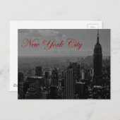 Carte postale New York City en noir blanc (Devant / Derrière)