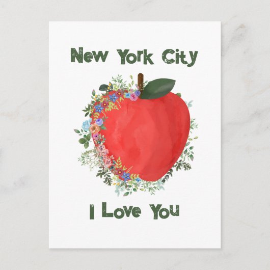 Carte Postale New York City Je T'AIME Grosse Pomme (Devant)