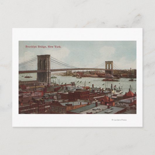 Carte Postale New York City, New York Vue du pont Brooklyn (Devant)