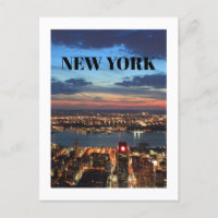 New York City Newyork Skyline Builds Night Sky