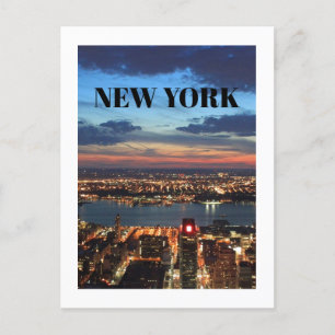 Carte Postale New York City Newyork Skyline Builds Night Sky