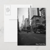 Carte Postale New York City noir et blanc (Devant / Derrière)
