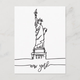 Carte Postale New York City Skyline Lady Liberty Statue