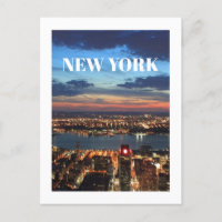 New York City Skyline Night Lights Bâtiments Riviè