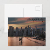 Carte Postale New York City Skyline Sunset Photo (Devant / Derrière)