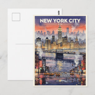Carte Postale New York City USA Voyage Vintage