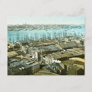 Carte Postale New York City Wharves 1875 Diapositive de lanterne