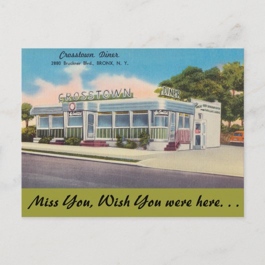 Carte Postale New York, Crosstown Diner, Bronx (Devant)
