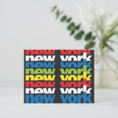 Carte Postale New York, design de texte rétro (Debout devant)