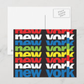 Carte Postale New York, design de texte rétro (Devant / Derrière)