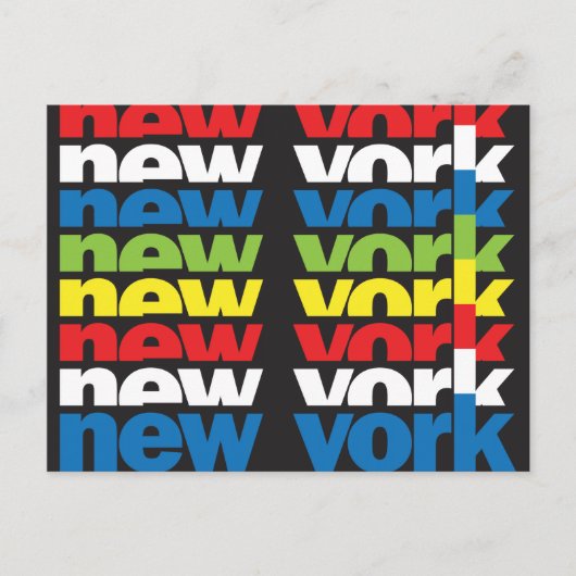 Carte Postale New York, design de texte rétro (Devant)