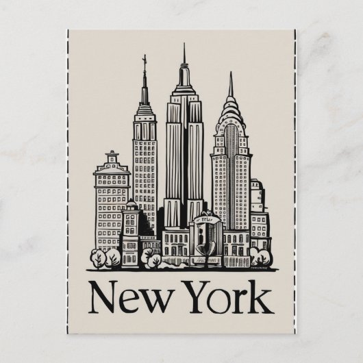 Carte Postale new york d'inspiration vintage (Devant)
