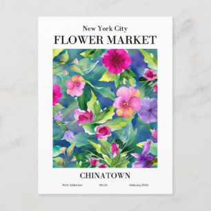 Carte Postale New York Flower Market, Chinatown Postcard