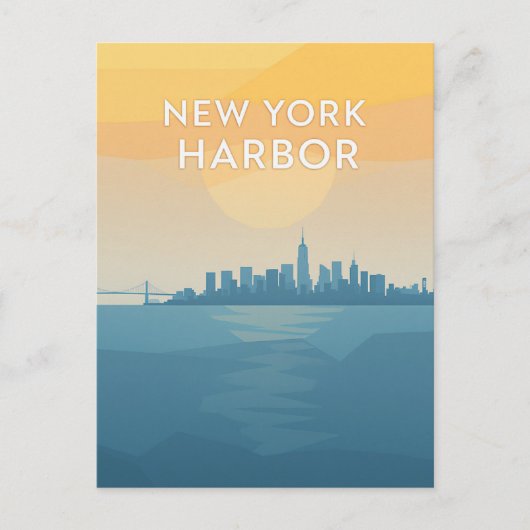 Carte Postale New York Harbor Sunset (Devant)