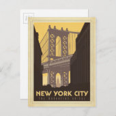 Carte Postale New York | Le pont de Manhattan (Devant / Derrière)