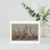 Carte Postale New York, NY - Downtown Skyline de Staten (Debout devant)