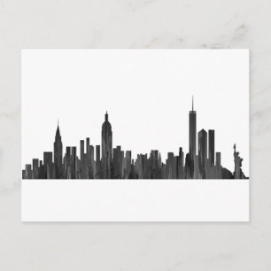 CARTE POSTALE NEW YORK, NY SKYLINE PEINTBRUSH -
