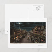 Carte Postale New York, NY - The Bowery - Night Scene (Devant / Derrière)