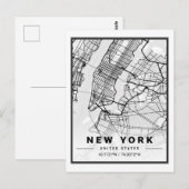 Carte Postale New York NY USA Travel City Map (Devant / Derrière)
