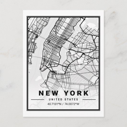 Carte Postale New York NY USA Travel City Map (Devant)